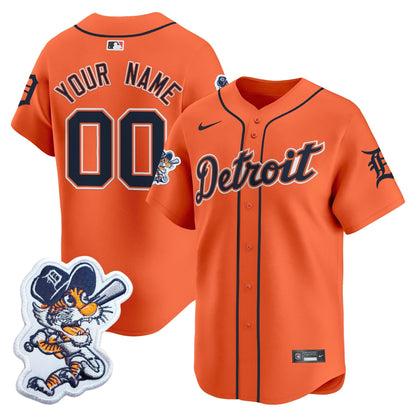 Detroit Tigers Paws Patch Vapor Premier Limited Custom Jersey - All Stitched