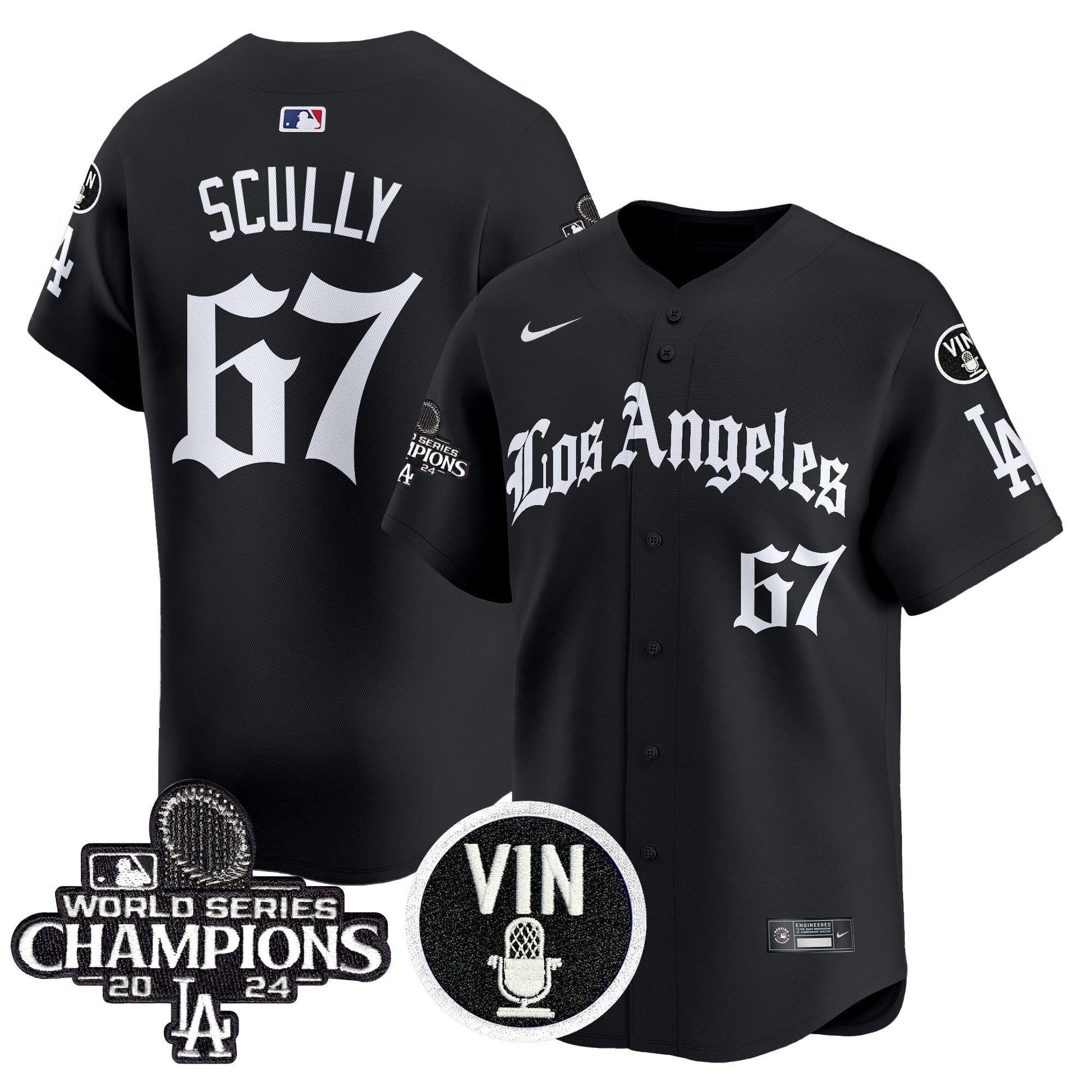 Men's Dodgers 2025 LA Gothic Style Vapor Premier Limited Jersey - All Stitched