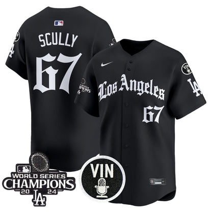 Men's Dodgers 2025 LA Gothic Style Vapor Premier Limited Jersey - All Stitched