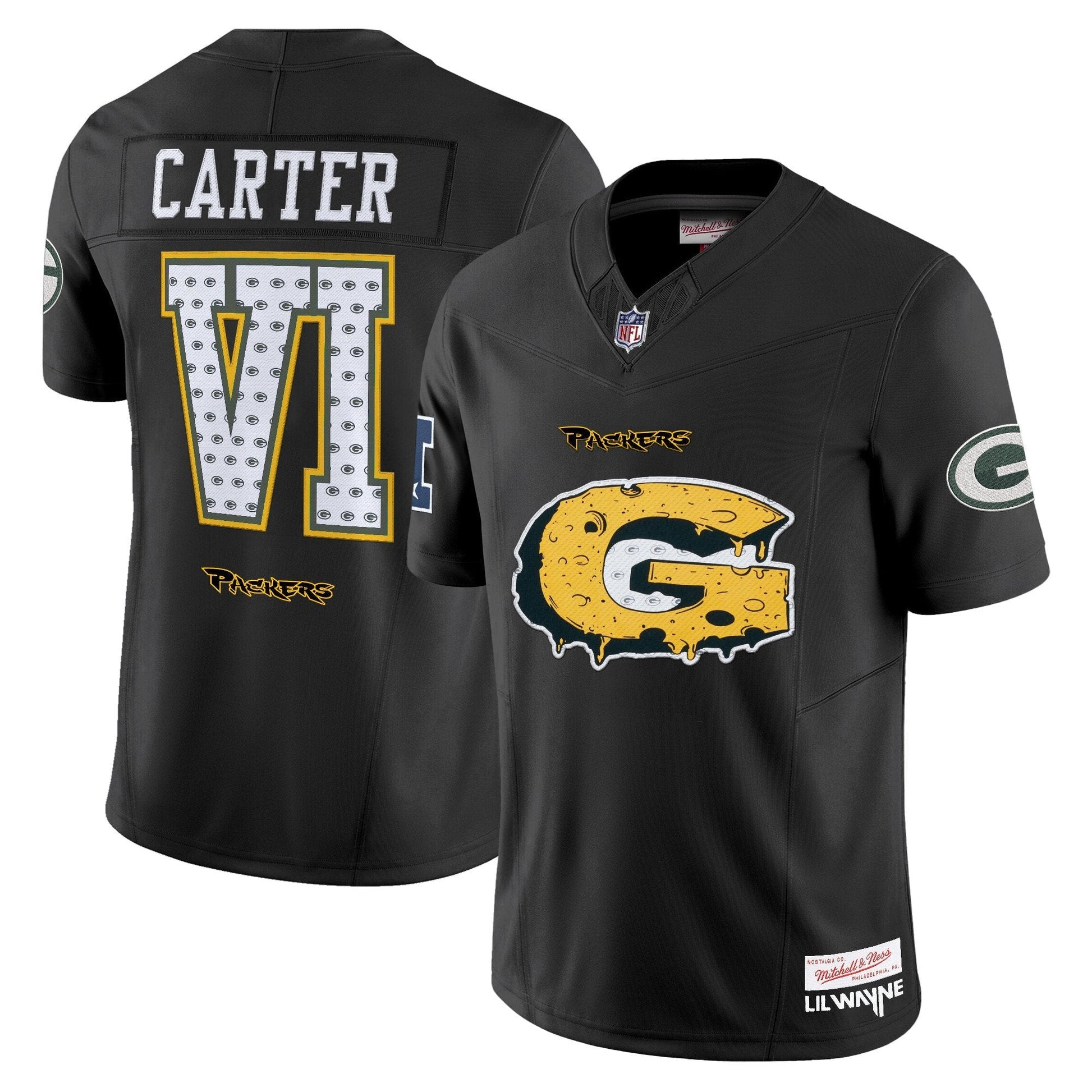 Green Bay Packers 'Cheesehead' x 'Tha Carter VI' Style Vapor Limited Jersey - All Stitched