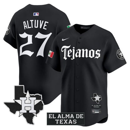 Men's Houston Astros Mexico Tejano Barrio Style Vapor Premier Limited Jersey - All Stitched