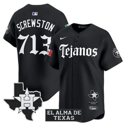 Men's Houston Astros Mexico Tejano Barrio Style Vapor Premier Limited Jersey - All Stitched