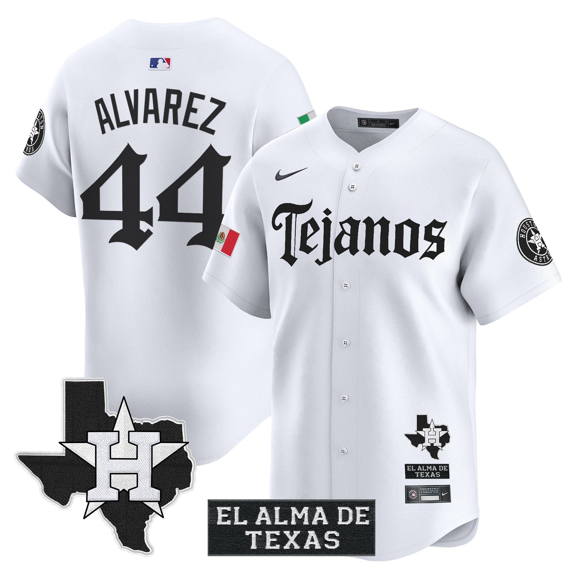 Men's Houston Astros Mexico Tejano Barrio Style Vapor Premier Limited Jersey - All Stitched