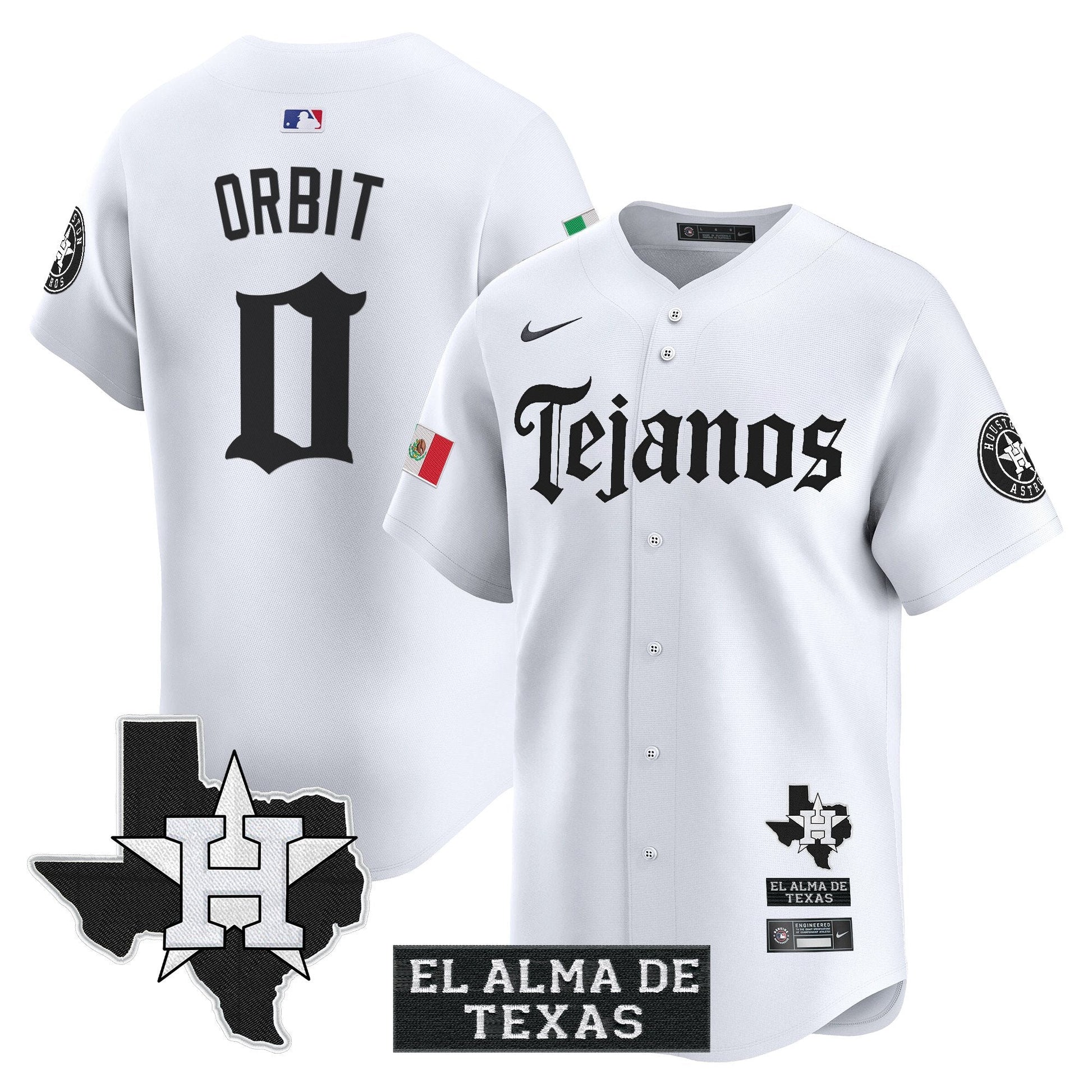 Men's Houston Astros Mexico Tejano Barrio Style Vapor Premier Limited Jersey - All Stitched