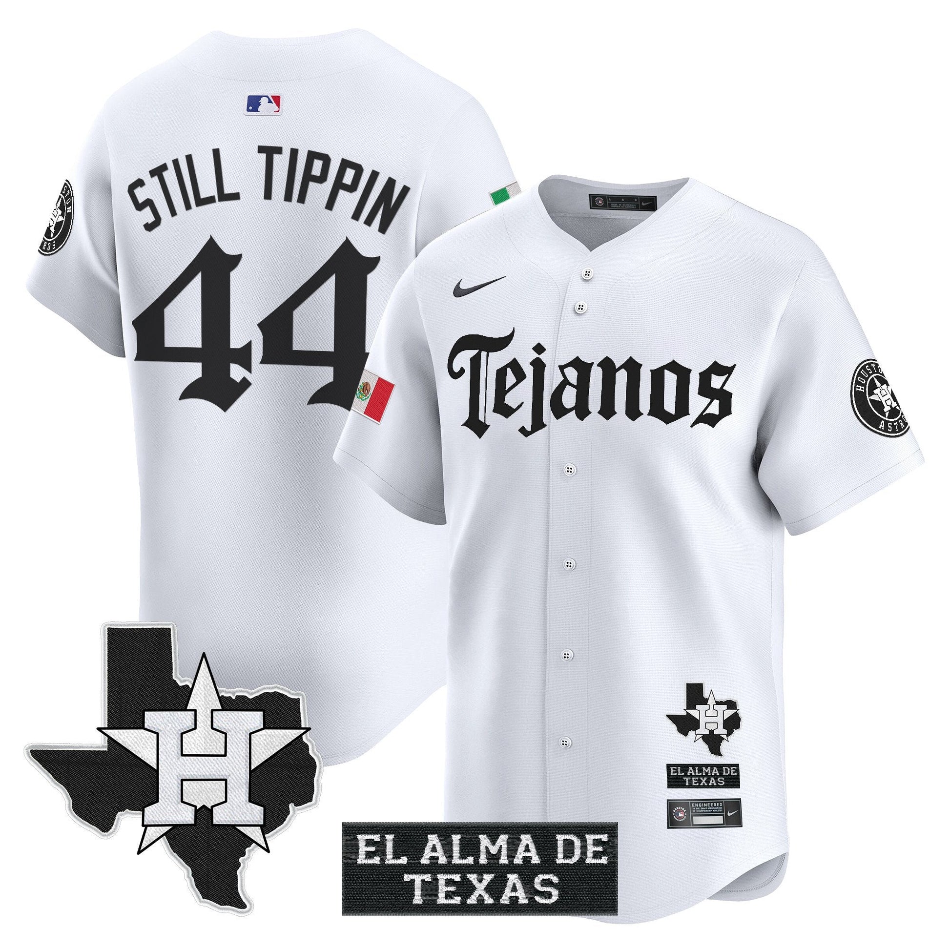 Men's Houston Astros Mexico Tejano Barrio Style Vapor Premier Limited Jersey - All Stitched