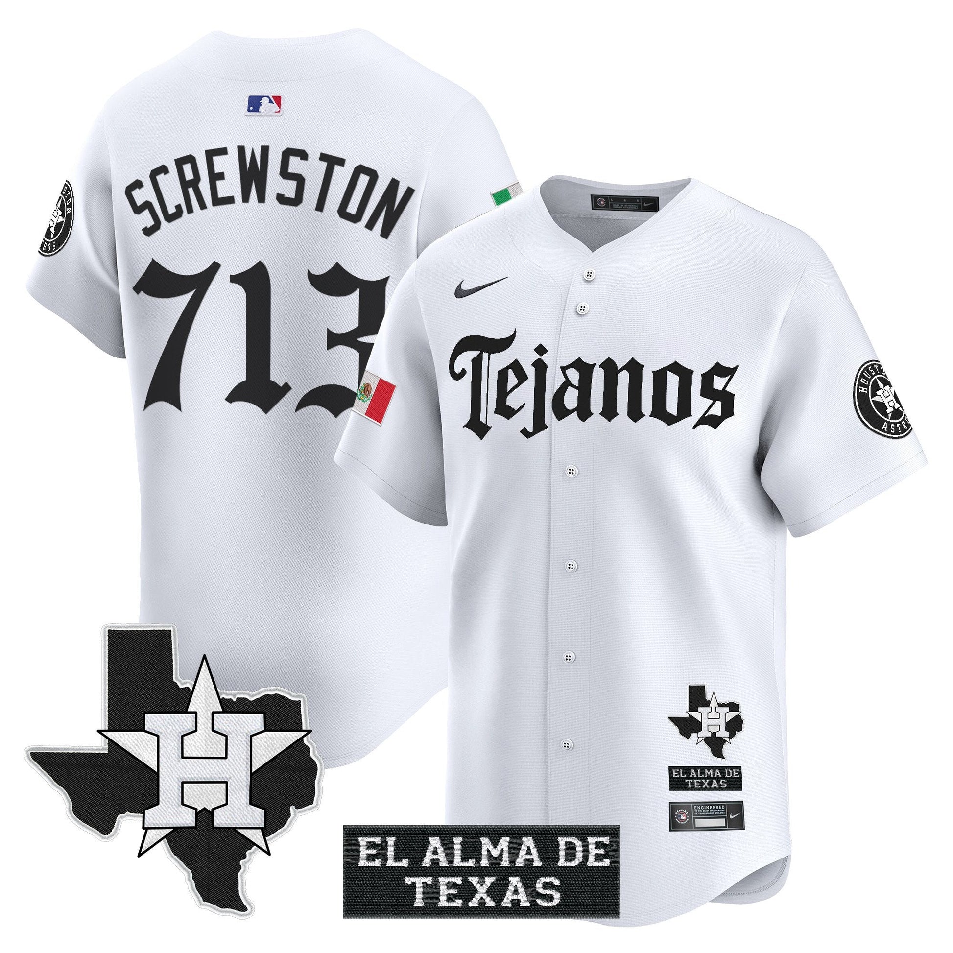 Men's Houston Astros Mexico Tejano Barrio Style Vapor Premier Limited Jersey - All Stitched