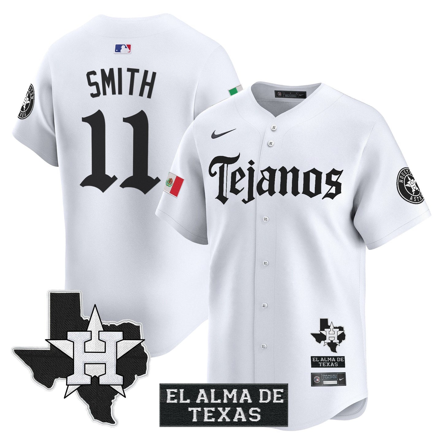 Men's Houston Astros Mexico Tejano Barrio Style Vapor Premier Limited Jersey - All Stitched