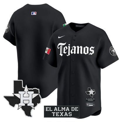 Men's Houston Astros Mexico Tejano Barrio Style Vapor Premier Limited Jersey - All Stitched