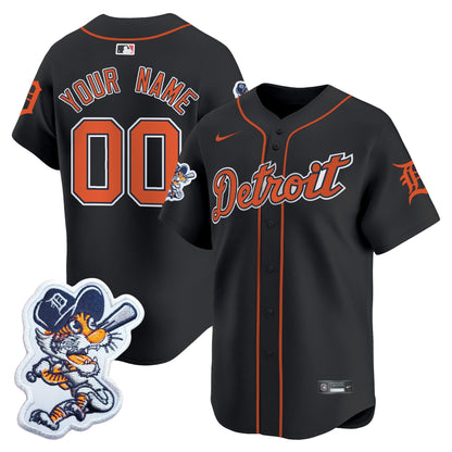Detroit Tigers Paws Patch Vapor Premier Limited Custom Jersey - All Stitched