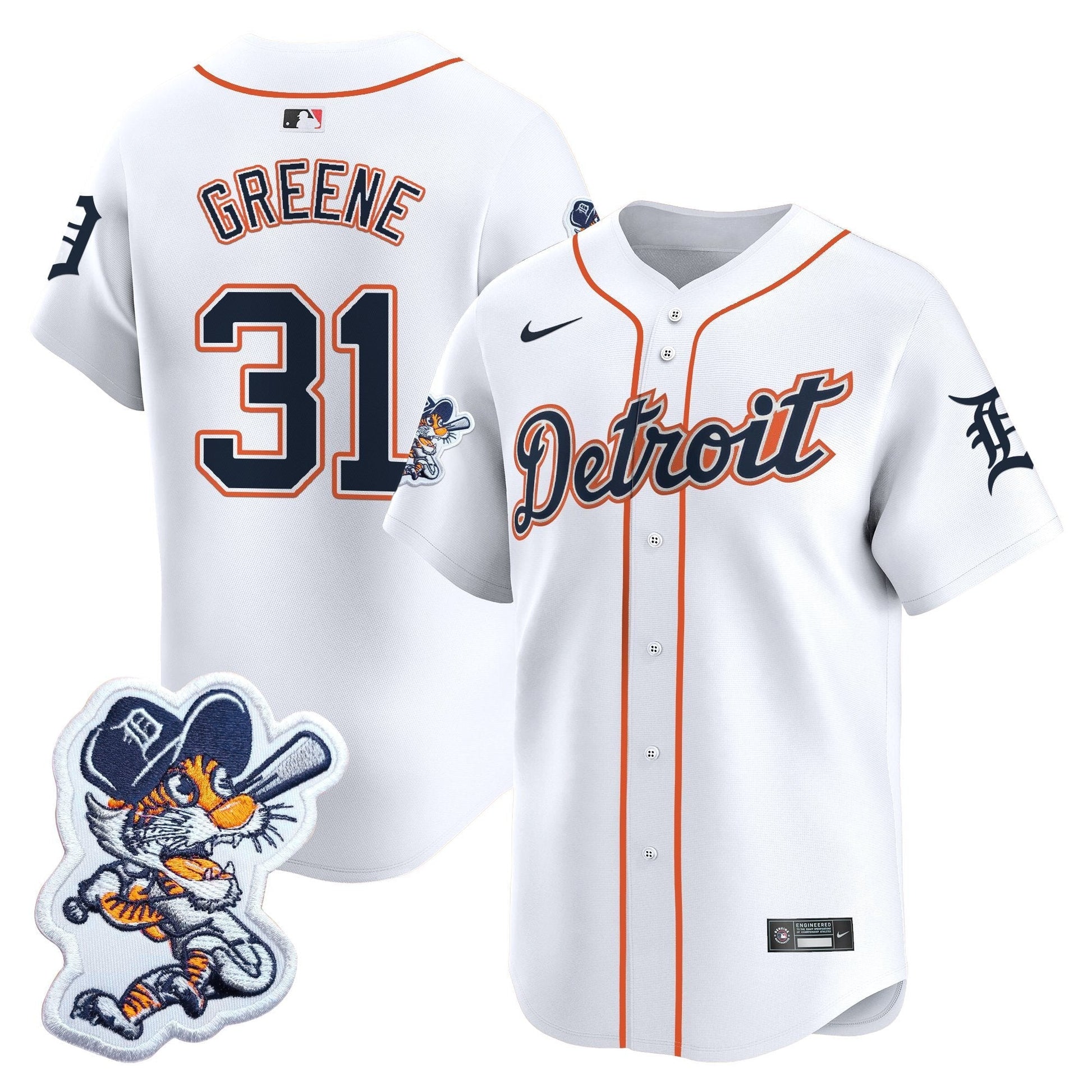 Men's Detroit Tigers Paws Patch Vapor Premier Limited Jersey - All Stitched