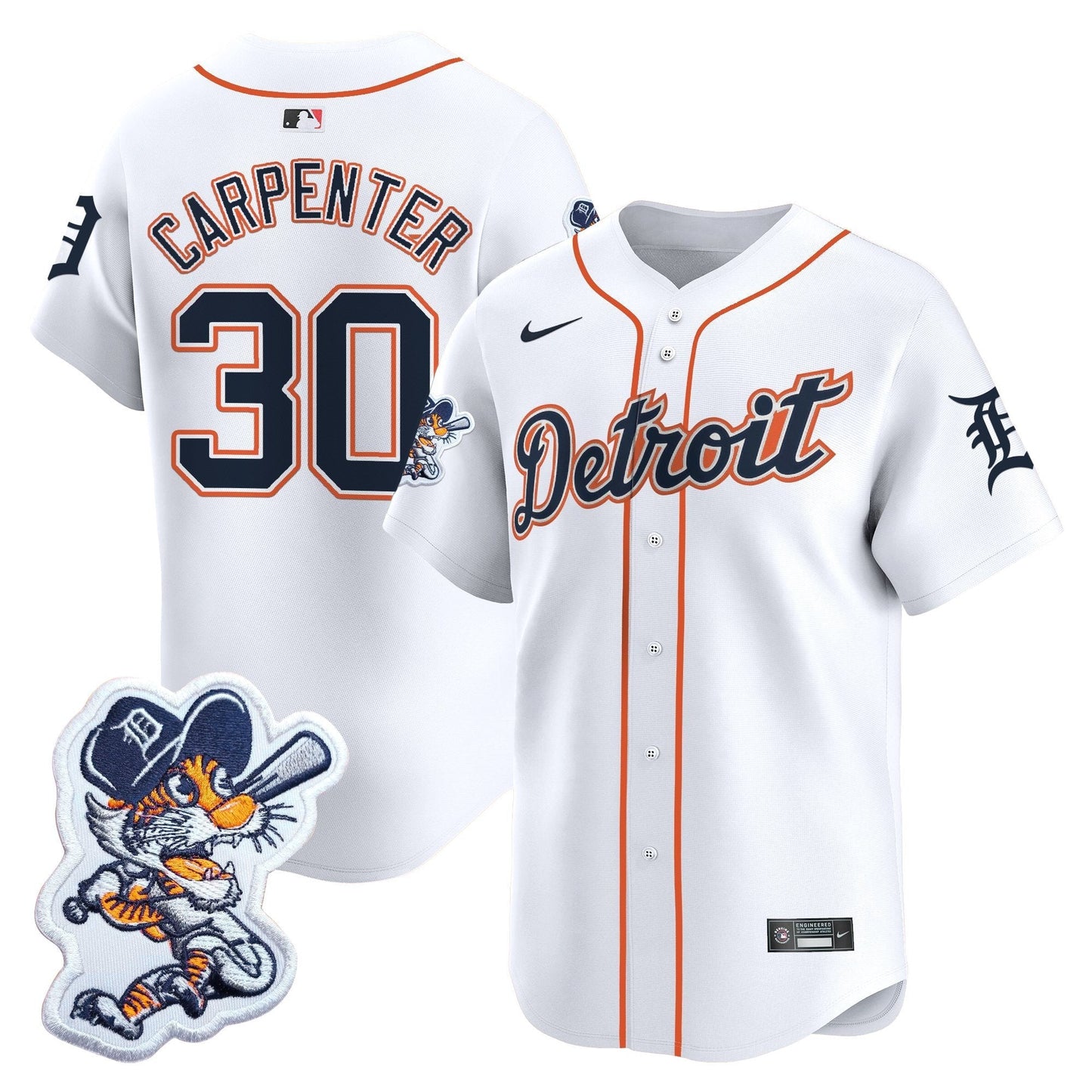 Men's Detroit Tigers Paws Patch Vapor Premier Limited Jersey - All Stitched