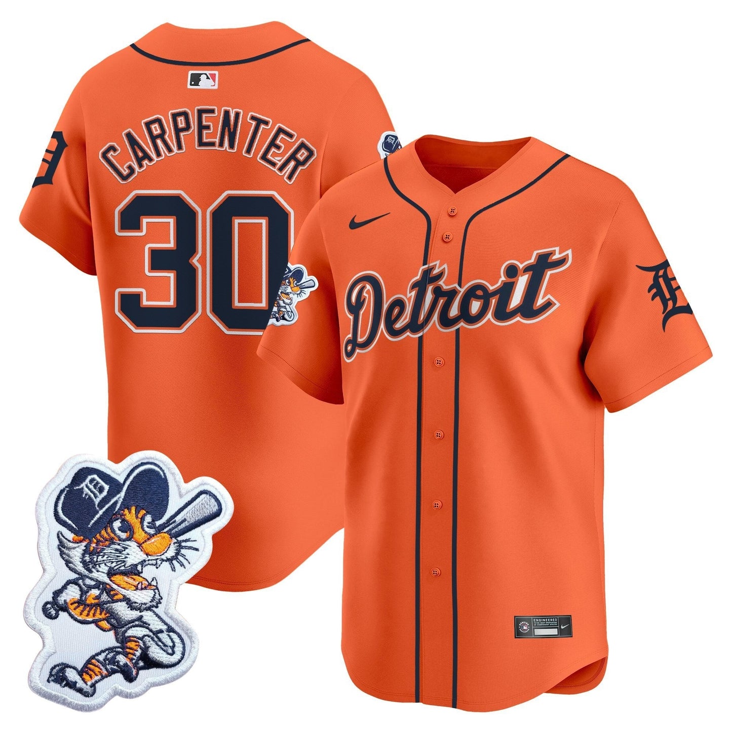 Men's Detroit Tigers Paws Patch Vapor Premier Limited Jersey - All Stitched