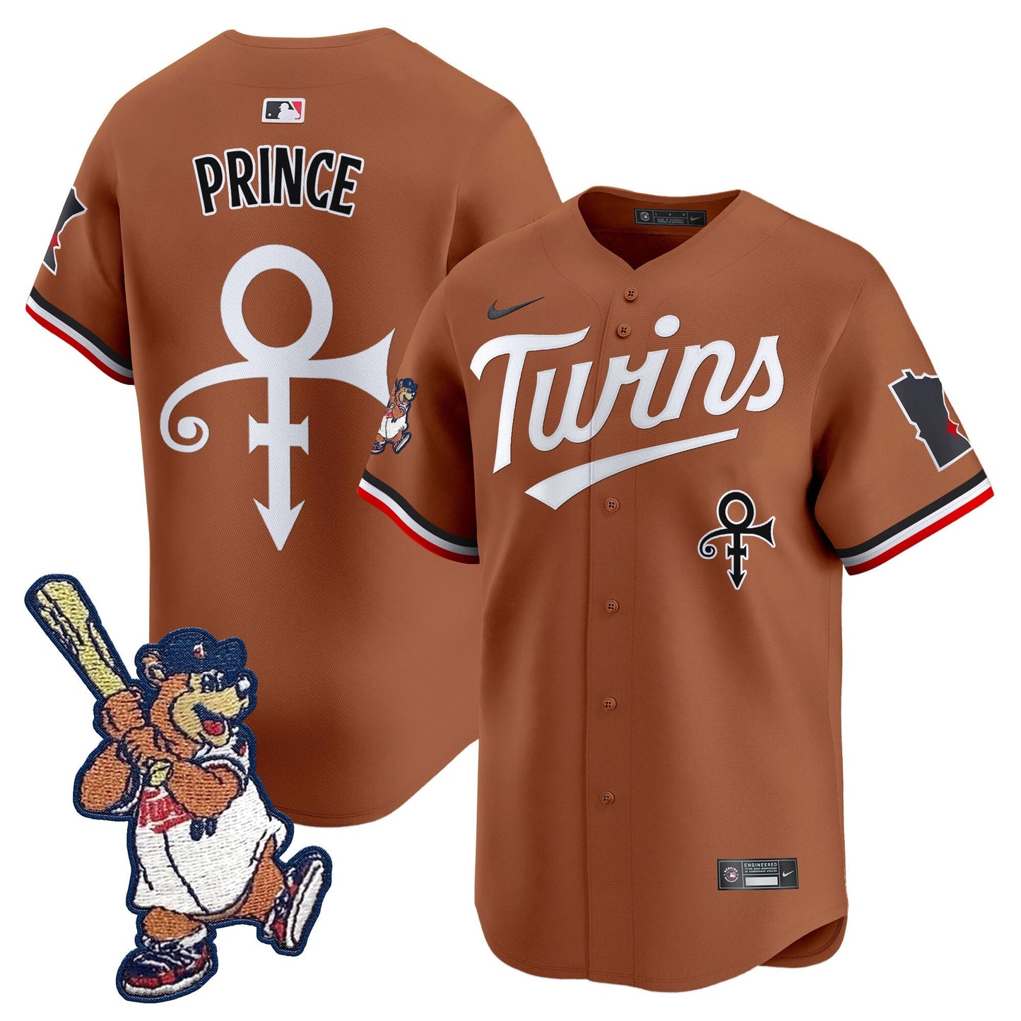 Minnesota Twins T.C. Bear Patch Vapor Premier Limited Jersey - All Stitched