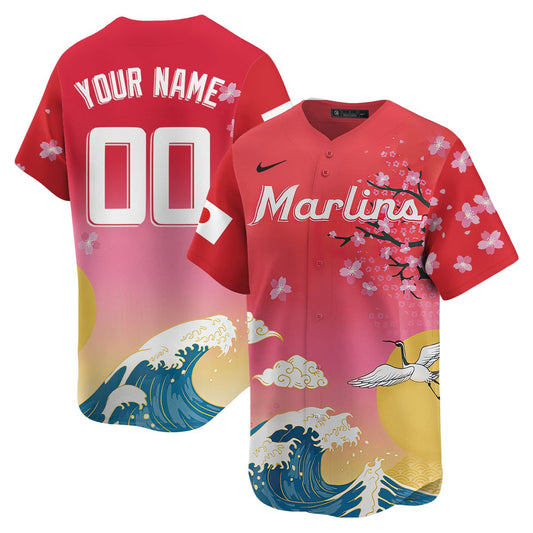 Custom Name/Gender Miami Marlins Japanese Heritage Night 2025 Jersey
