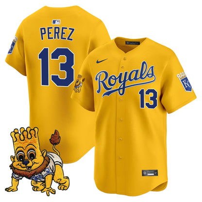 Men's Kansas City Royals Sluggerrr Patch Vapor Premier Limited Jersey - All Stitched