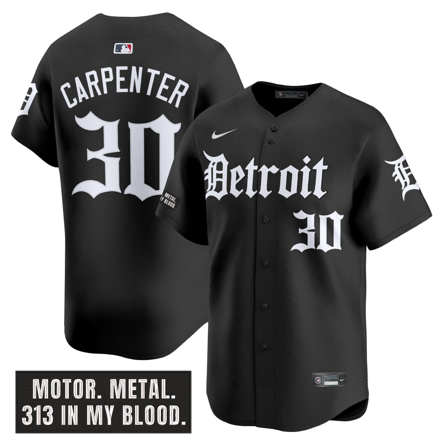 DET 'Motor Gothic Edition' Vapor Premier Limited Jersey - All Stitched