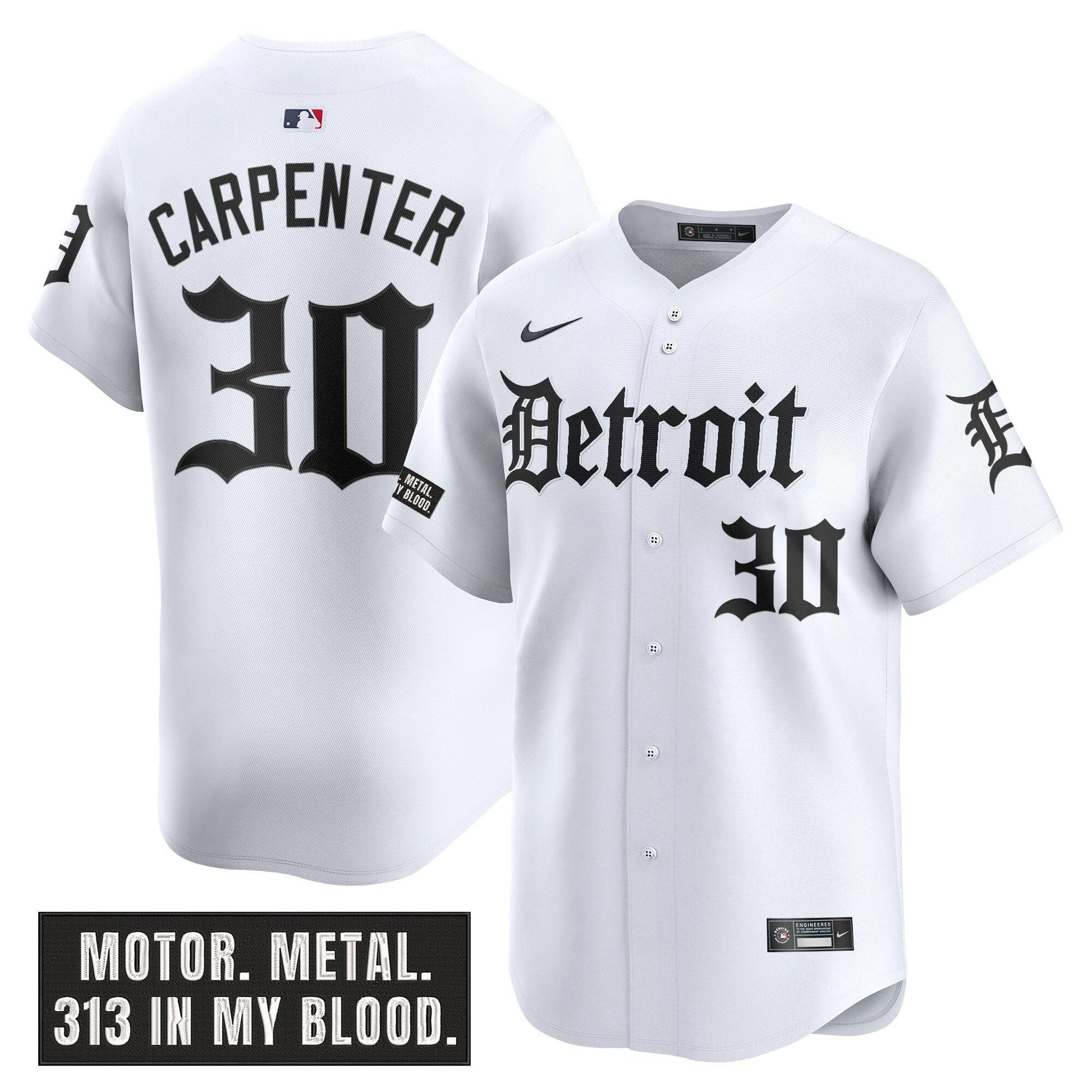 Men's Detroit Tigers 'Motor Gothic Edition' Vapor Premier Limited Jersey - All Stitched