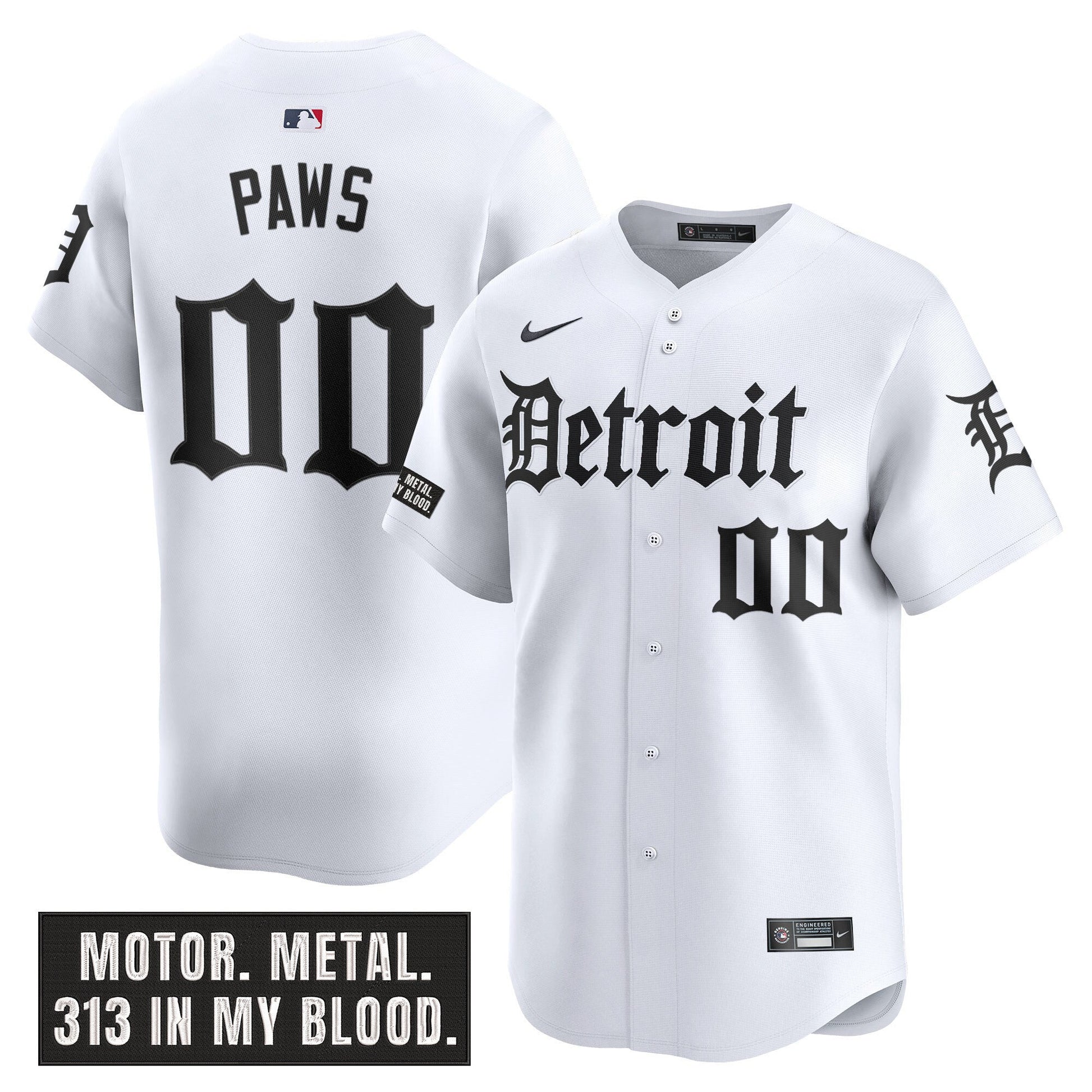 Men's Detroit Tigers 'Motor Gothic Edition' Vapor Premier Limited Jersey - All Stitched