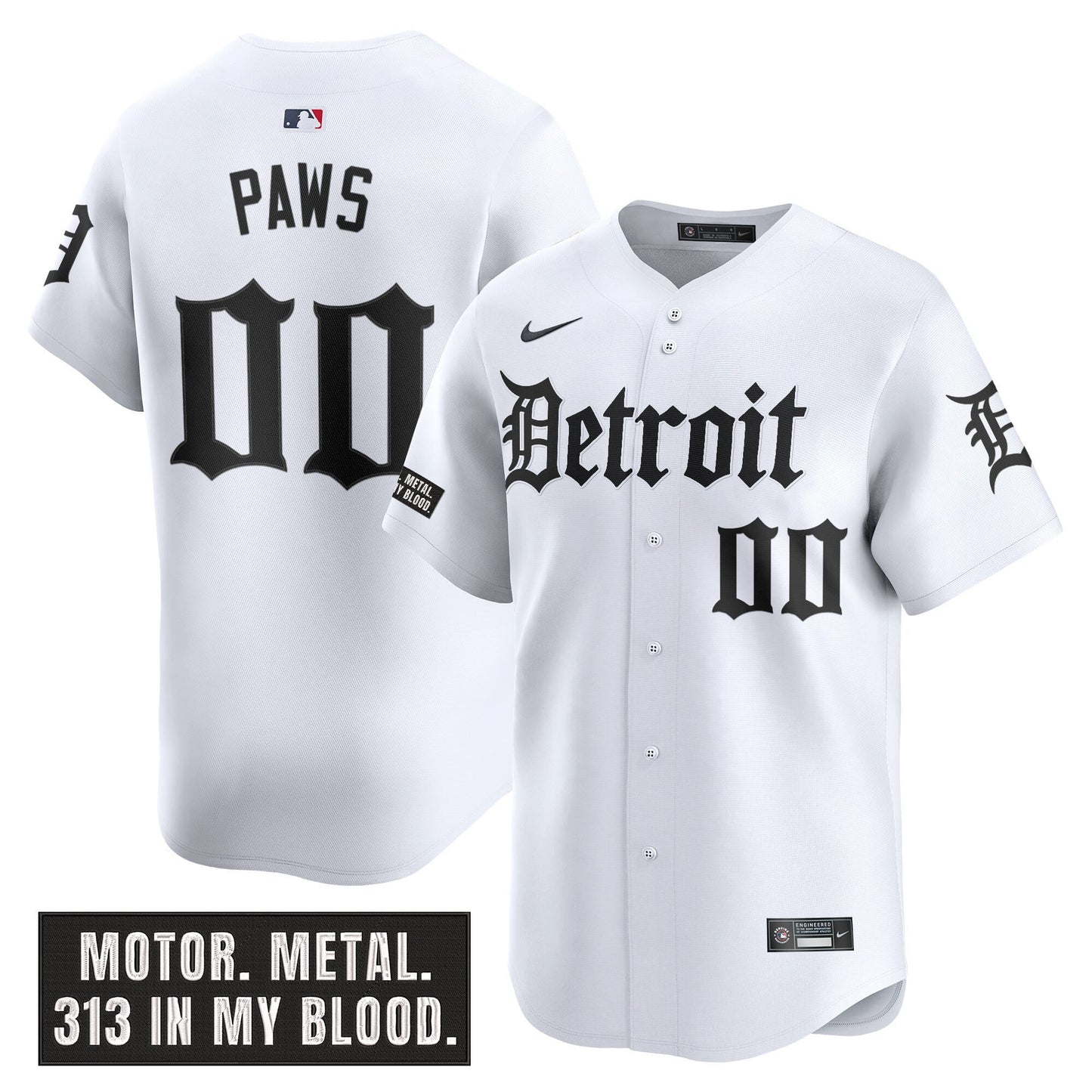 DET 'Motor Gothic Edition' Vapor Premier Limited Jersey - All Stitched