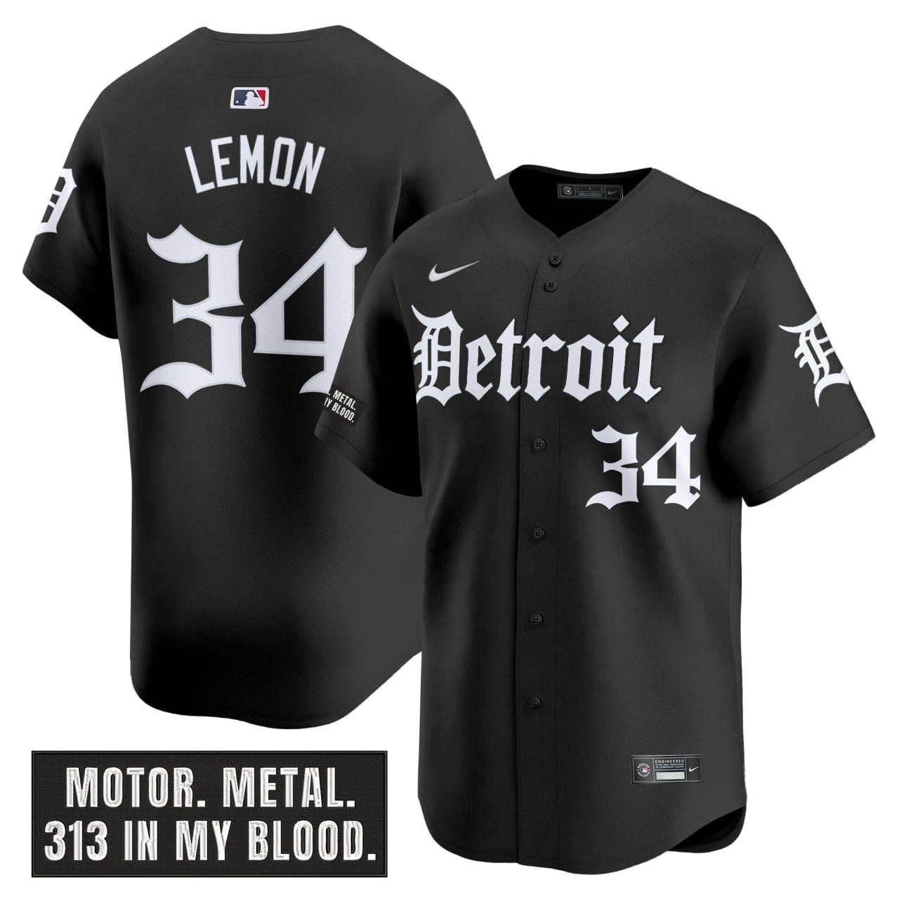 DET 'Motor Gothic Edition' Vapor Premier Limited Jersey - All Stitched