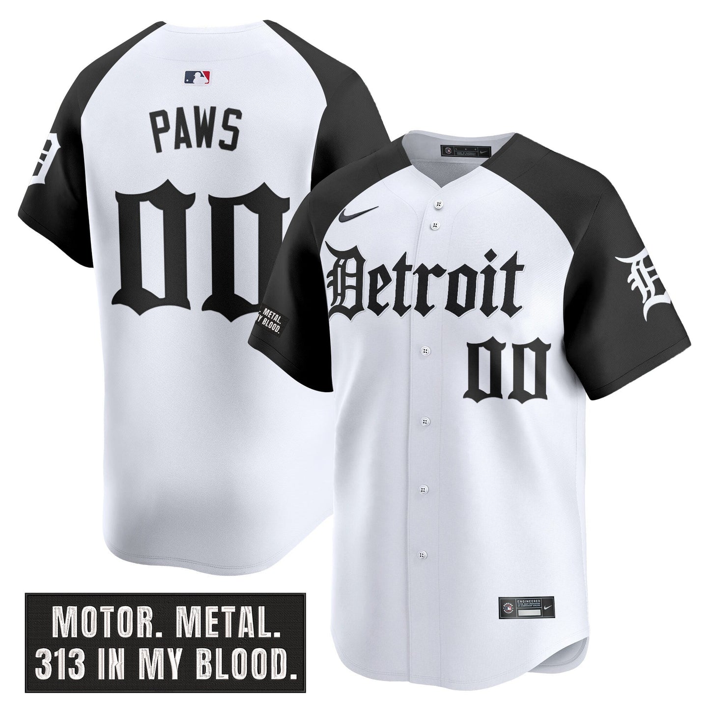 Men's Detroit Tigers 'Motor Gothic Edition' Vapor Premier Limited Jersey - All Stitched