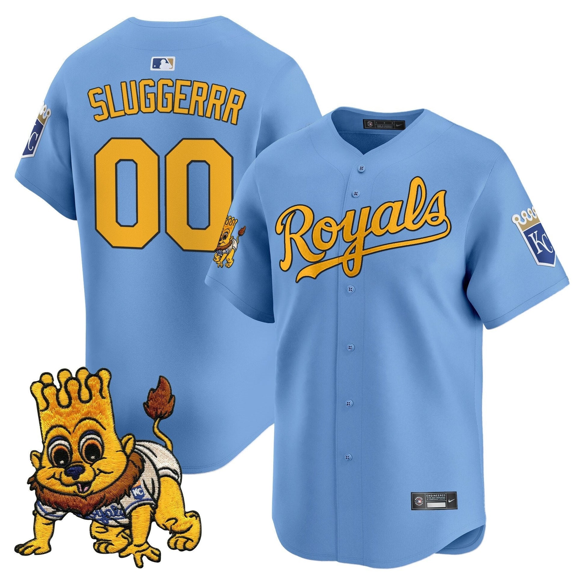 Men's Kansas City Royals Sluggerrr Patch Vapor Premier Limited Jersey - All Stitched