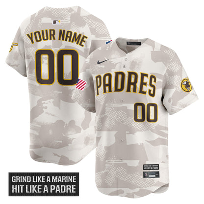San Diego Padres 2025 Armed Forces Day Vapor Premier Limited Custom Jersey - All Stitched