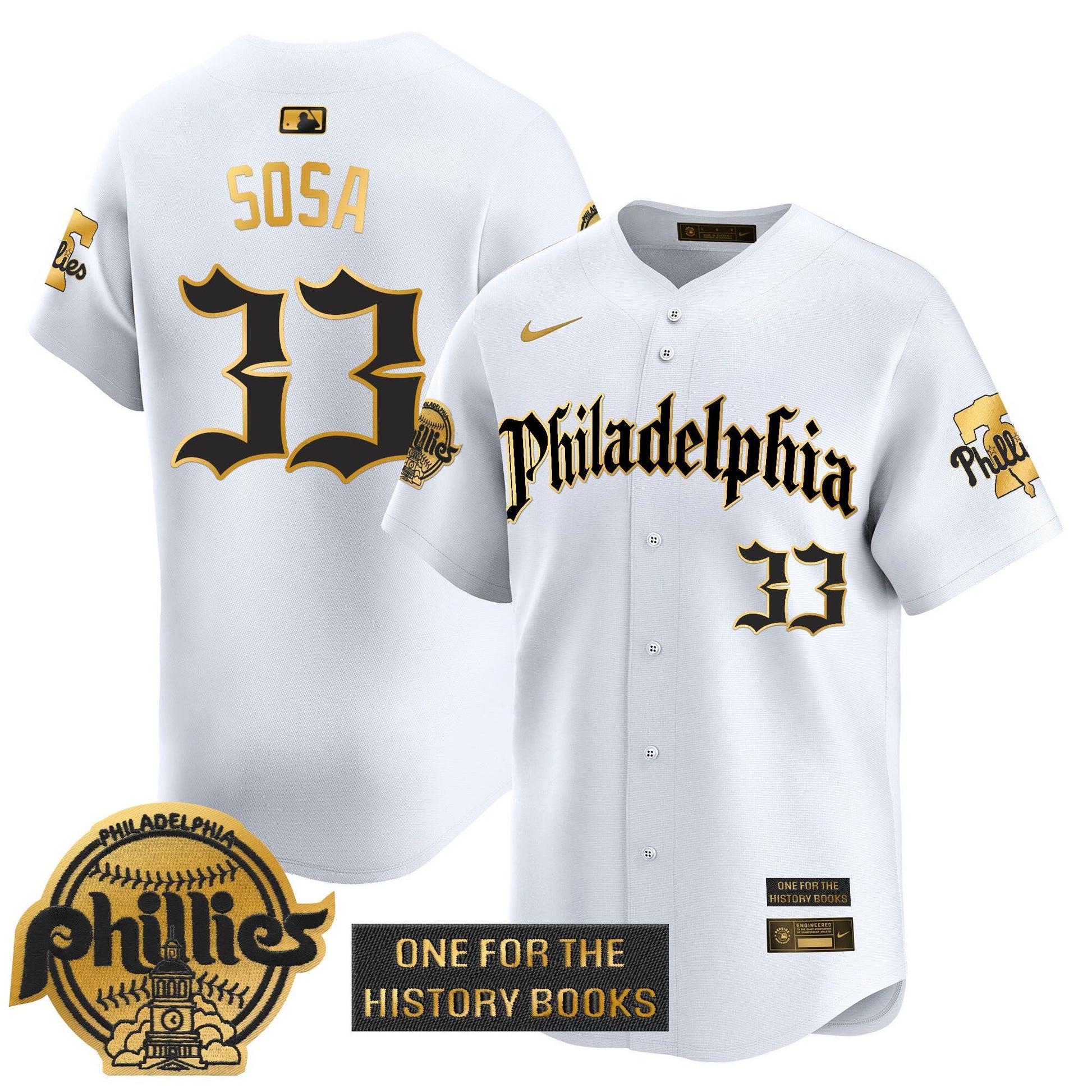 Phillies 'Retro Newspaper Edition' Gold Vapor Premier Limited Jersey - All Stitched