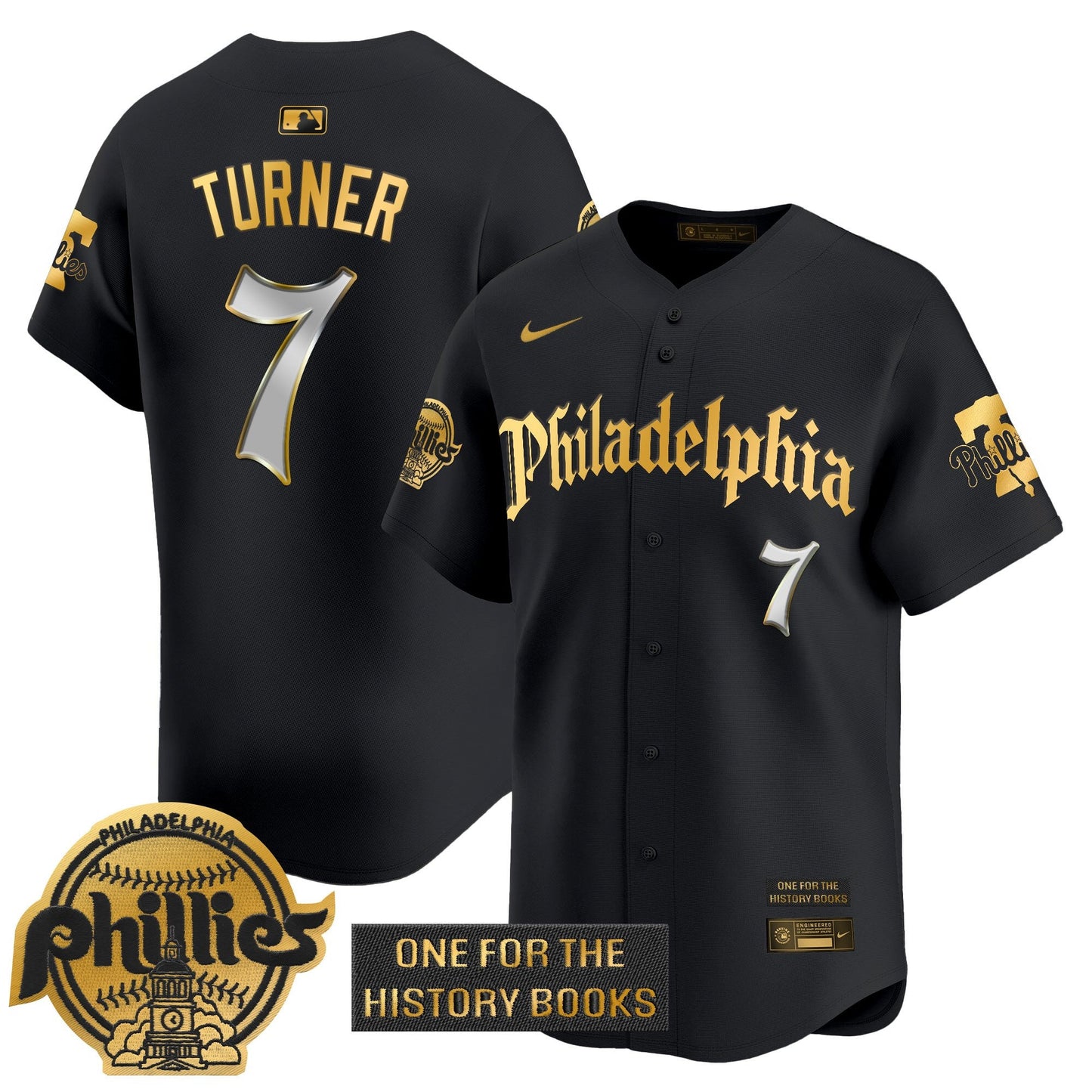 Phillies 'Retro Newspaper Edition' Gold Vapor Premier Limited Jersey - All Stitched