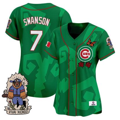 Women's 2025 Chicago Cubs Mexican Heritage Vapor Premier Limited Jersey - Stitched