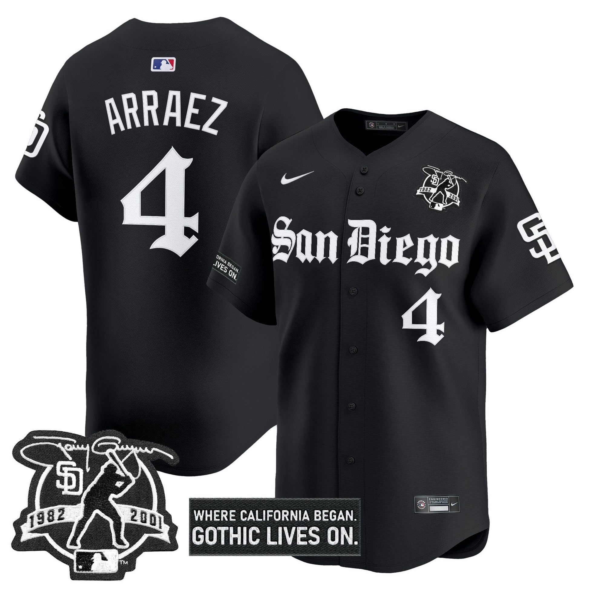 Men's San Diego Padres 'Gothic Edition' Vapor Premier Limited Jersey - All Stitched