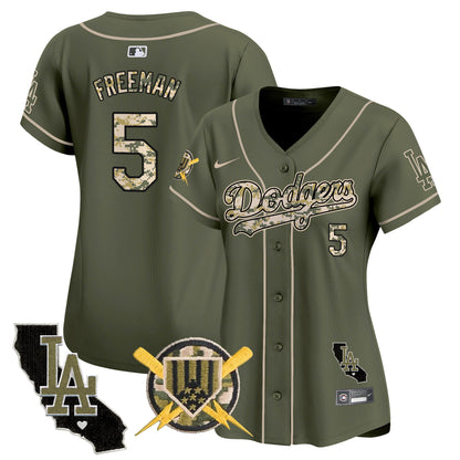 Women's Dodgers Armed Forces Day Vapor Premier Limited Jersey - All Stitched