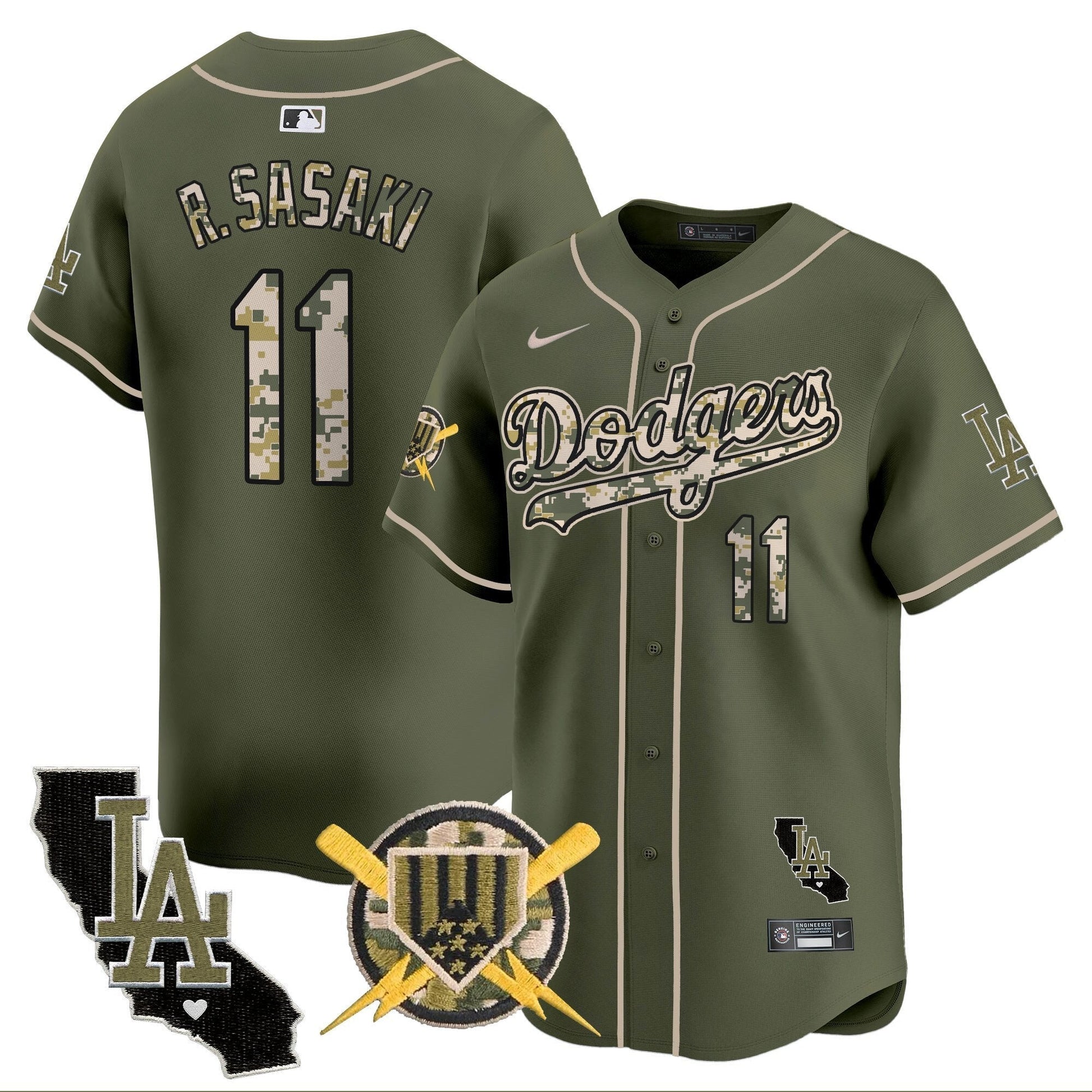Men's Dodgers Armed Forces Day Vapor Premier Limited Jersey - All Stitched