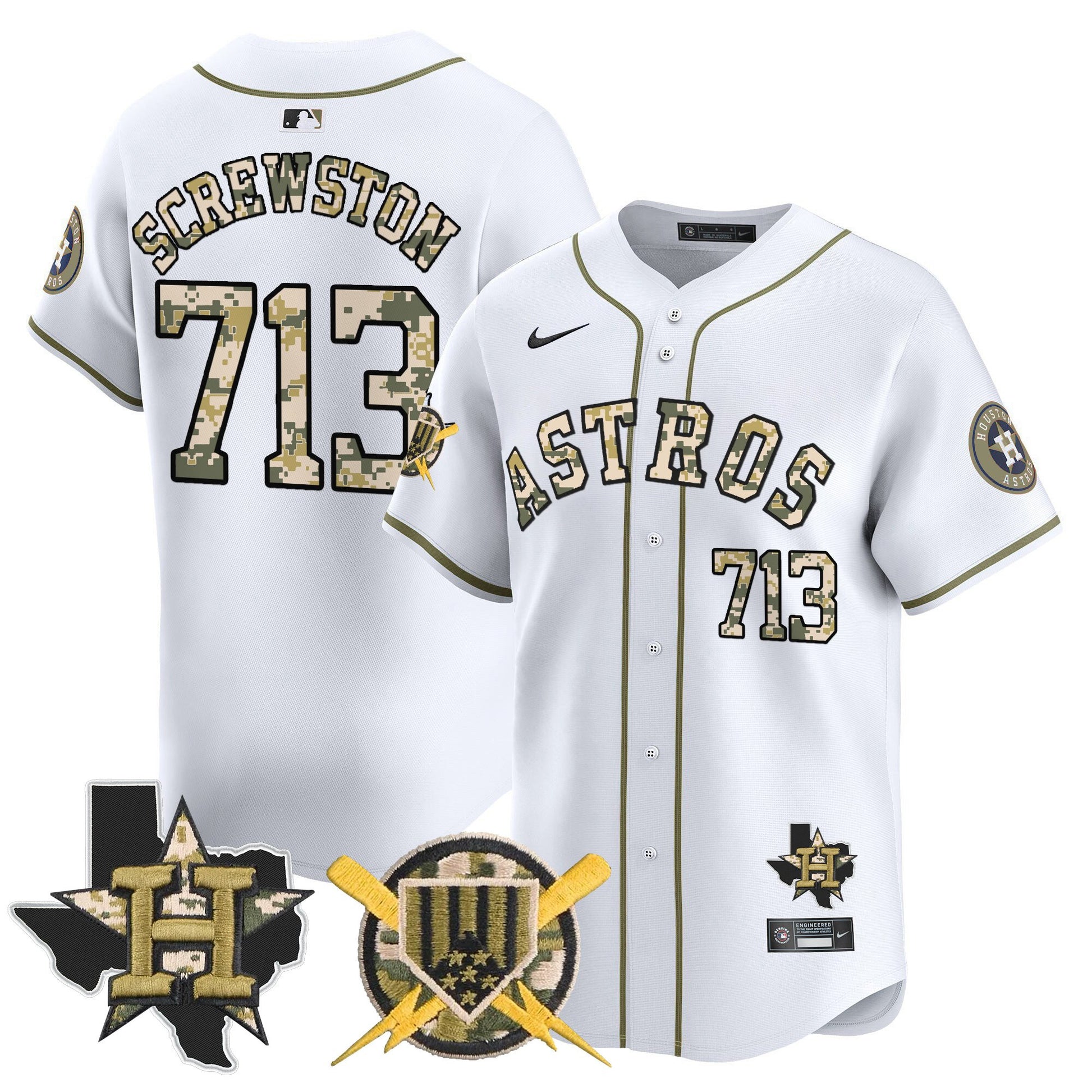 Men's Astros Armed Forces Day Vapor Premier Limited Jersey V2 - All Stitched