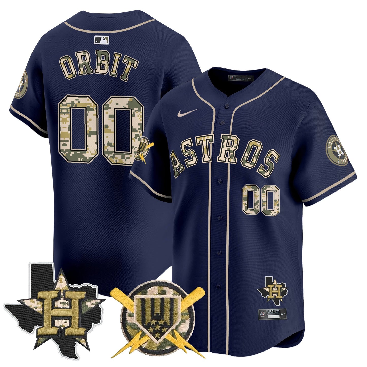 Men's Astros Armed Forces Day Vapor Premier Limited Jersey V2 - All Stitched