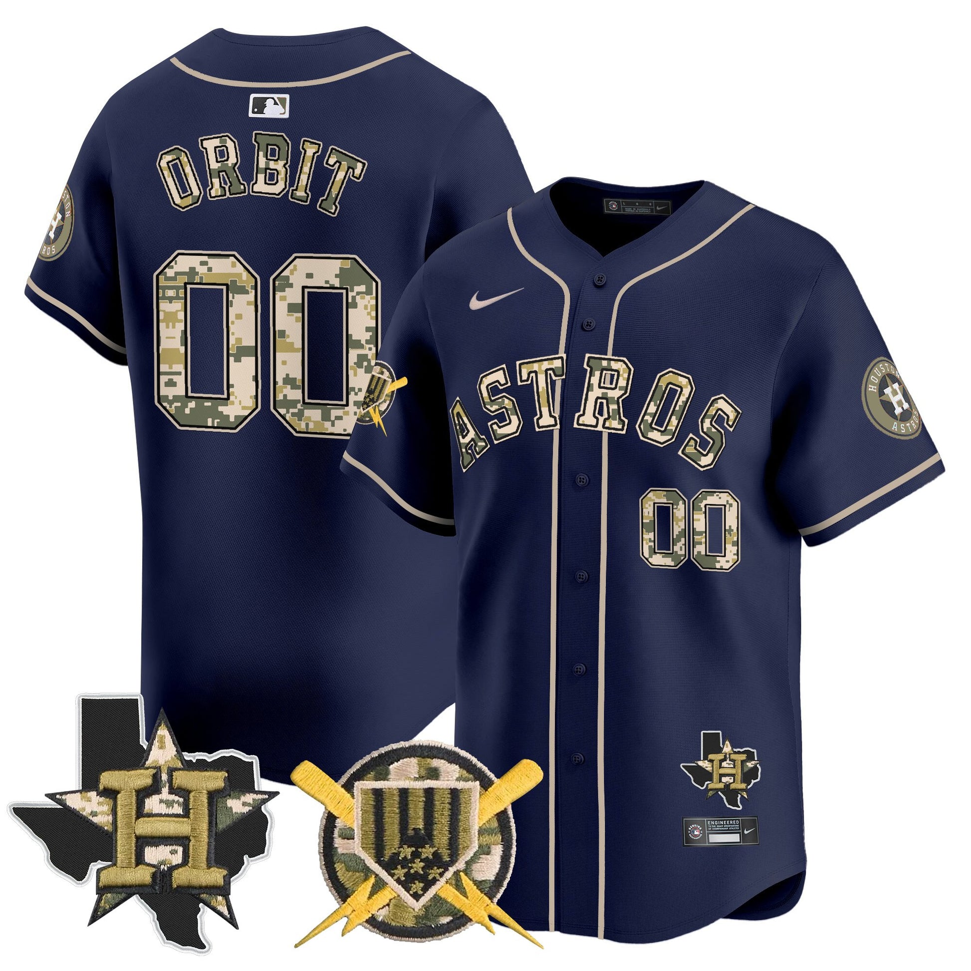 Men's Astros Armed Forces Day Vapor Premier Limited Jersey V2 - All Stitched
