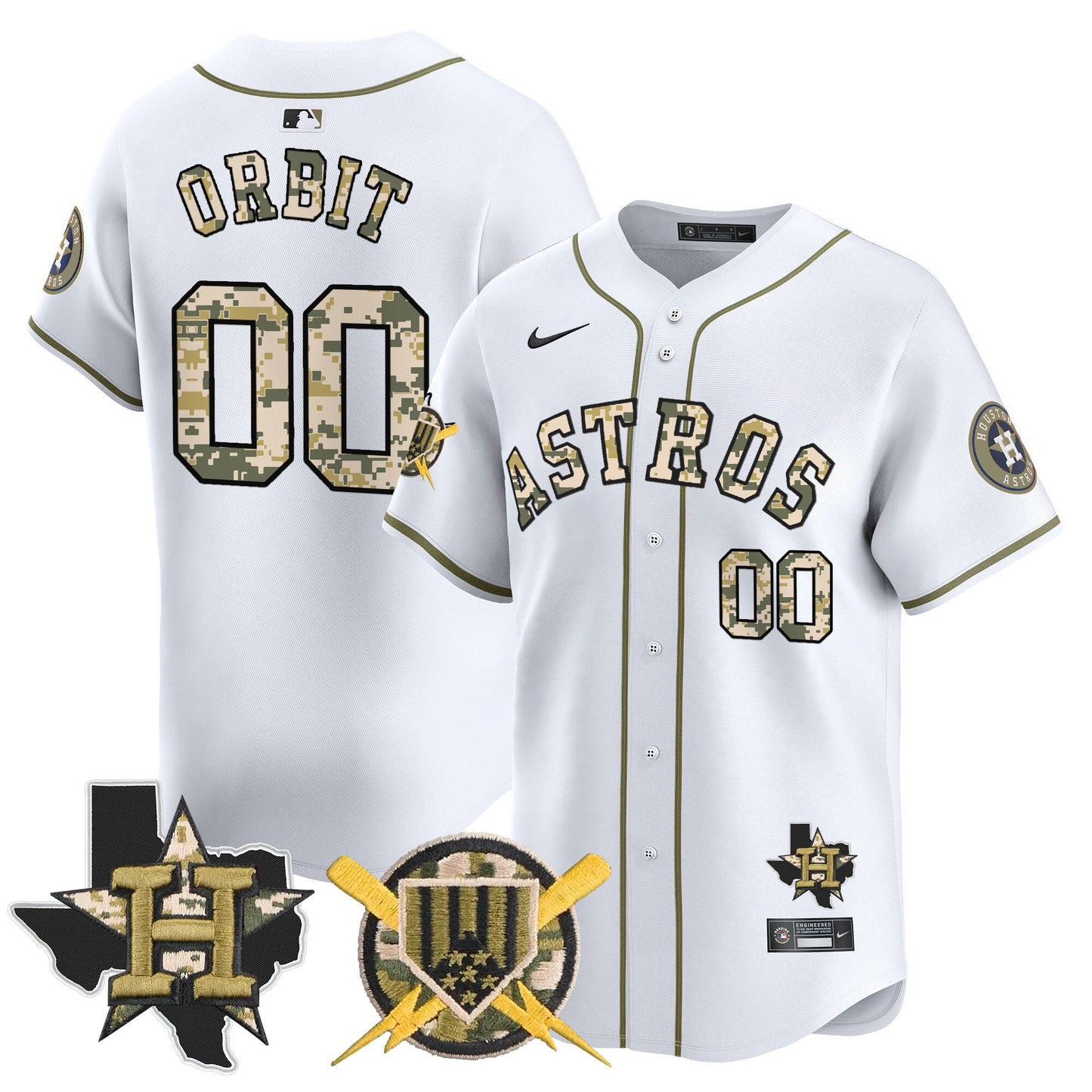 Men's Astros Armed Forces Day Vapor Premier Limited Jersey V2 - All Stitched