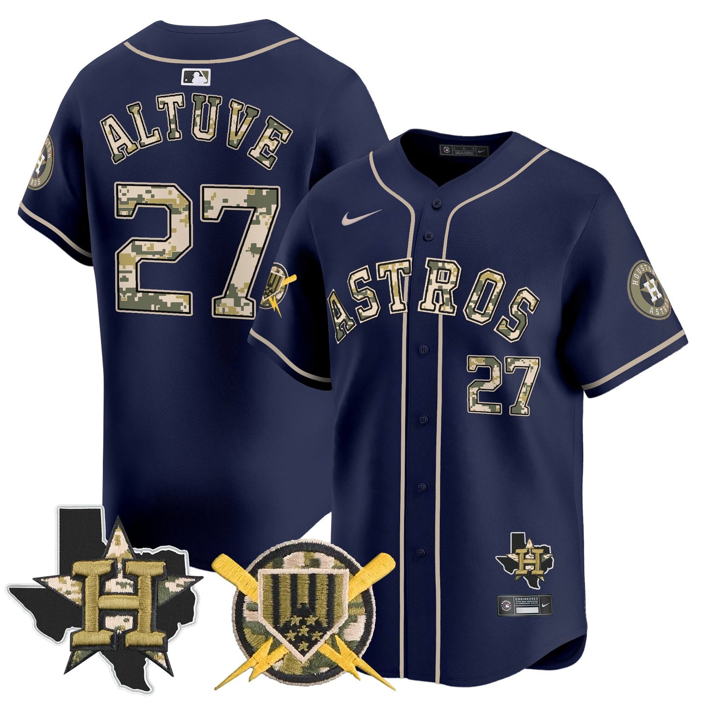Men's Astros Armed Forces Day Vapor Premier Limited Jersey V2 - All Stitched