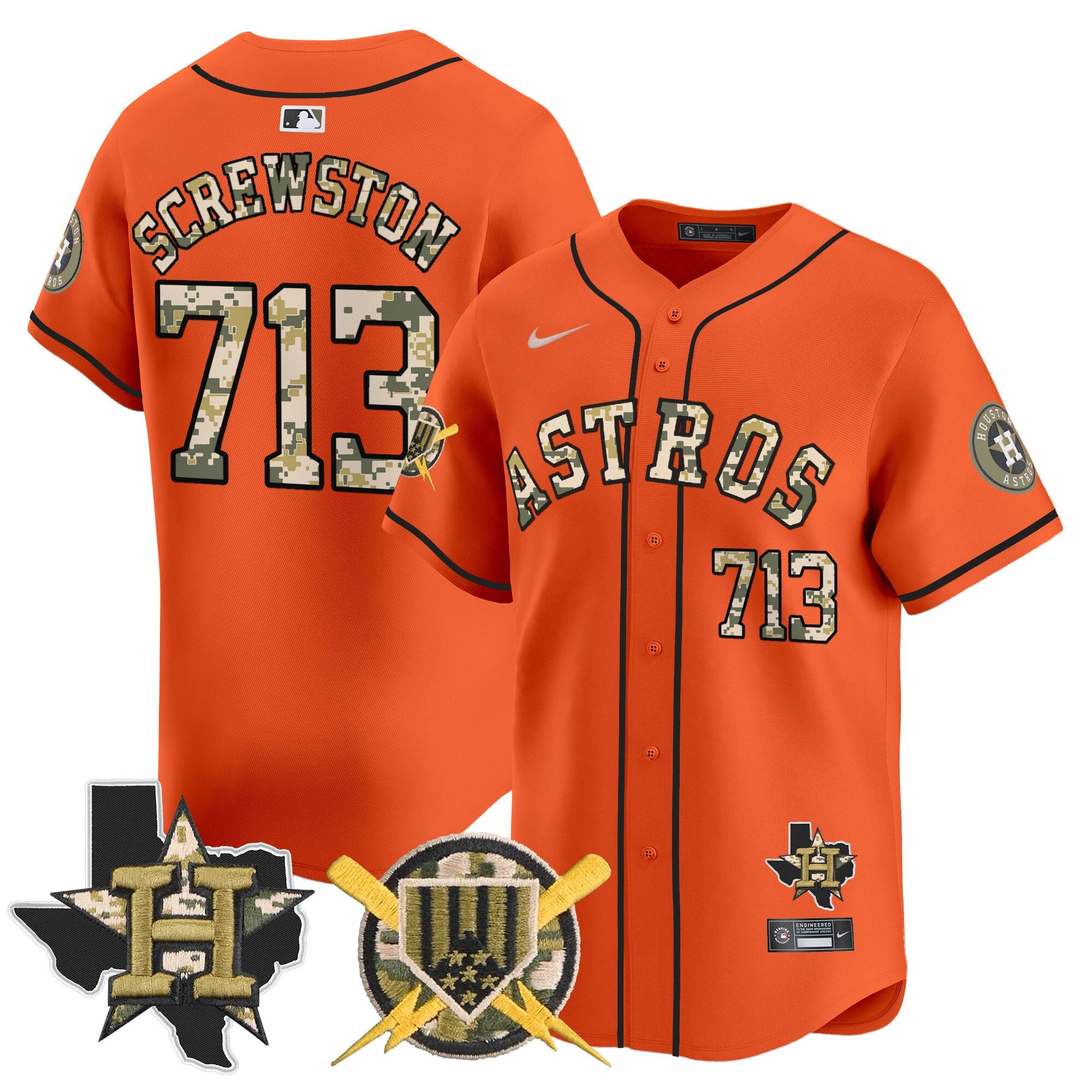 Men's Astros Armed Forces Day Vapor Premier Limited Jersey V2 - All Stitched
