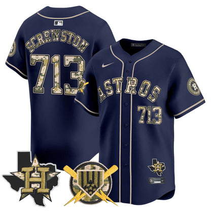 Men's Astros Armed Forces Day Vapor Premier Limited Jersey V2 - All Stitched