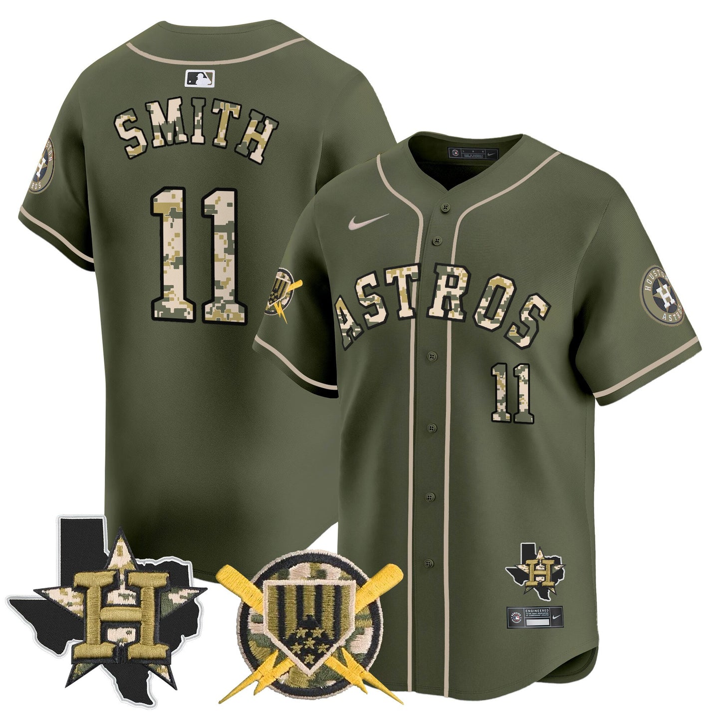 Men's Astros Armed Forces Day Vapor Premier Limited Jersey V2 - All Stitched