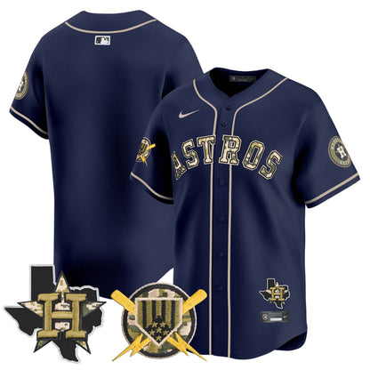 Men's Astros Armed Forces Day Vapor Premier Limited Jersey V2 - All Stitched