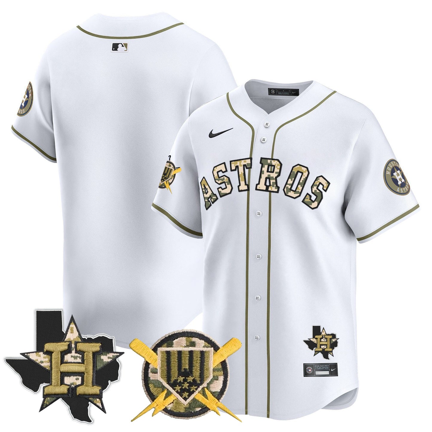 Men's Astros Armed Forces Day Vapor Premier Limited Jersey V2 - All Stitched