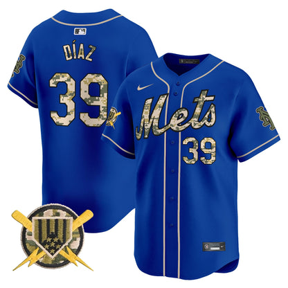 Men's Mets Armed Forces Day Vapor Premier Limited Jersey - All Stitched