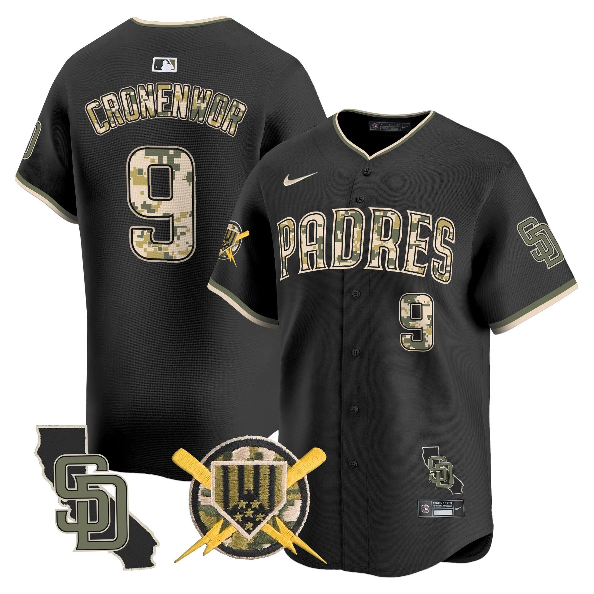 Men's Padres Armed Forces Day Vapor Premier Limited Jersey - All Stitched