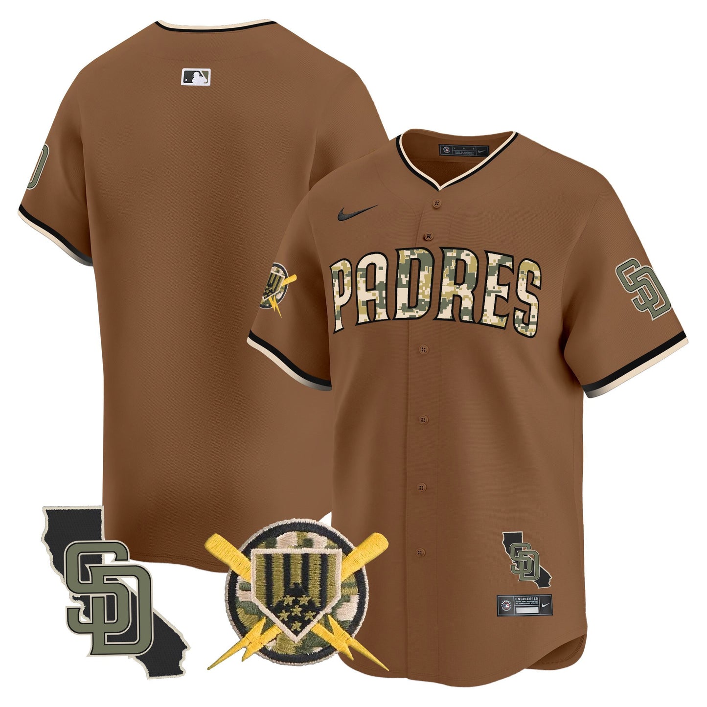 Men's Padres Armed Forces Day Vapor Premier Limited Jersey - All Stitched