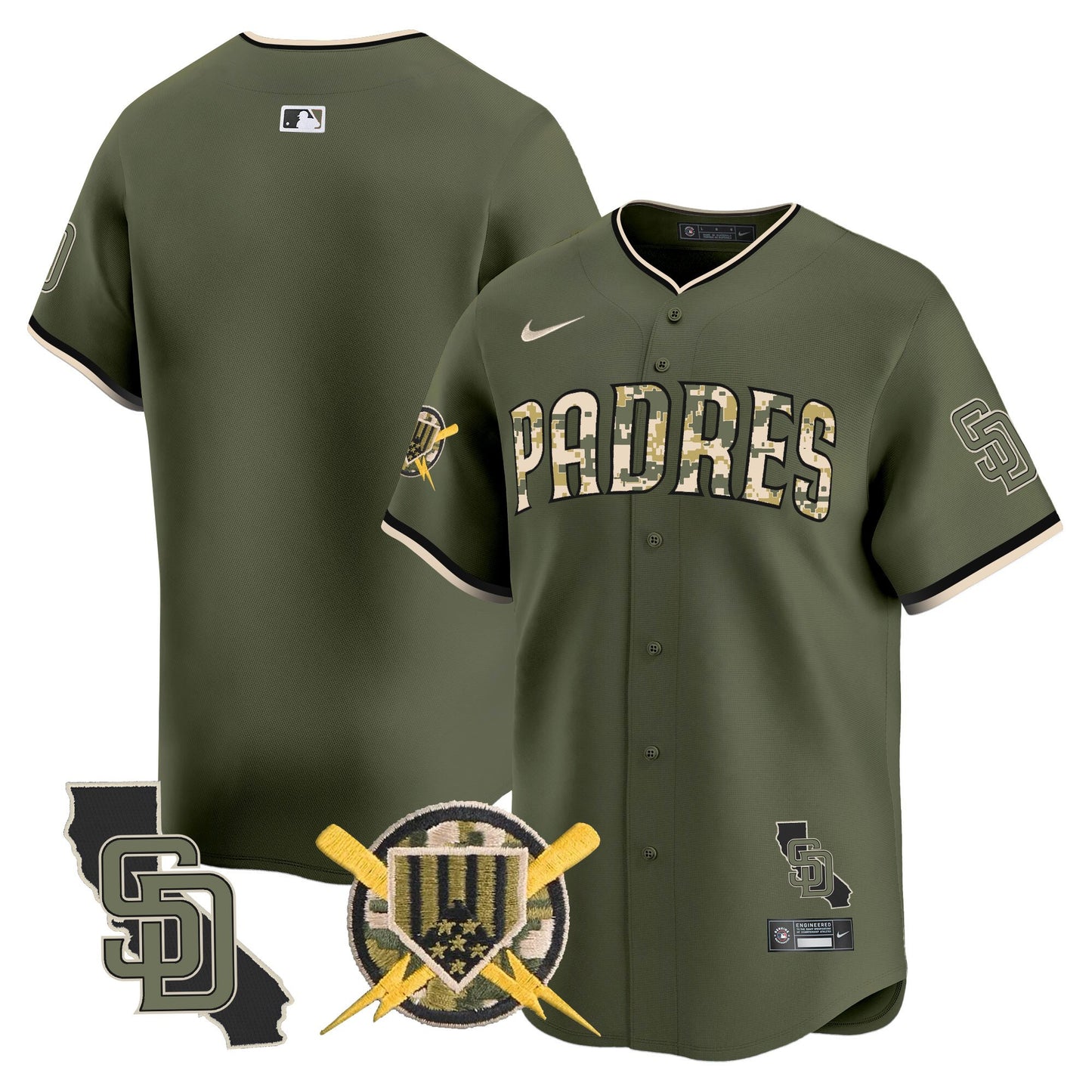 Men's Padres Armed Forces Day Vapor Premier Limited Jersey - All Stitched