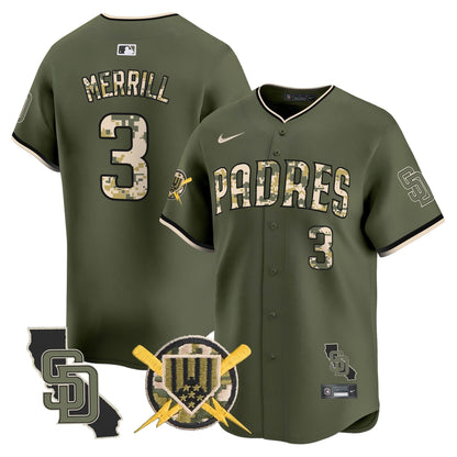 Men's Padres Armed Forces Day Vapor Premier Limited Jersey - All Stitched