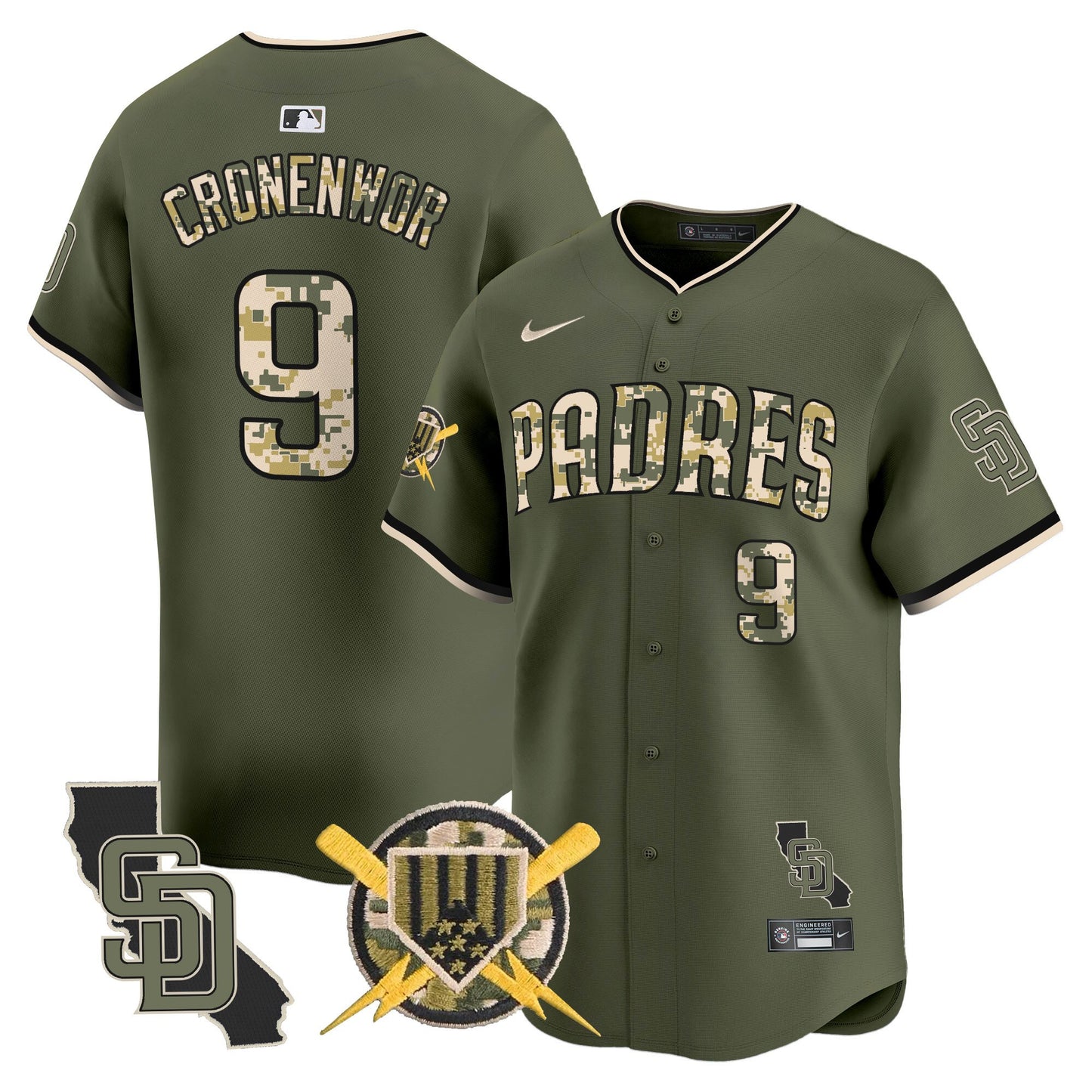Men's Padres Armed Forces Day Vapor Premier Limited Jersey - All Stitched