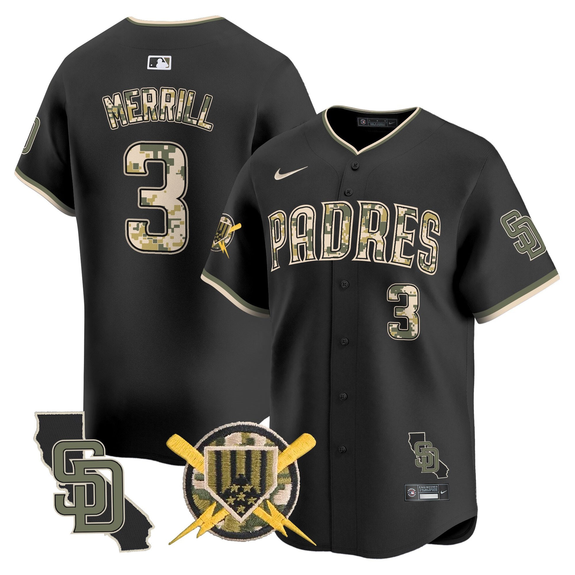 Men's Padres Armed Forces Day Vapor Premier Limited Jersey - All Stitched